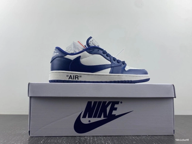Reps TBkick X JORDAN OFF-WHITE CUSTOM X 1 SCOTT AIR TRAVIS DM7890-101 0724